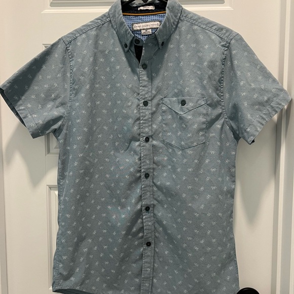 Men’s pd&c short sleeve casual button up with bike pattern. - Picture 6 of 6